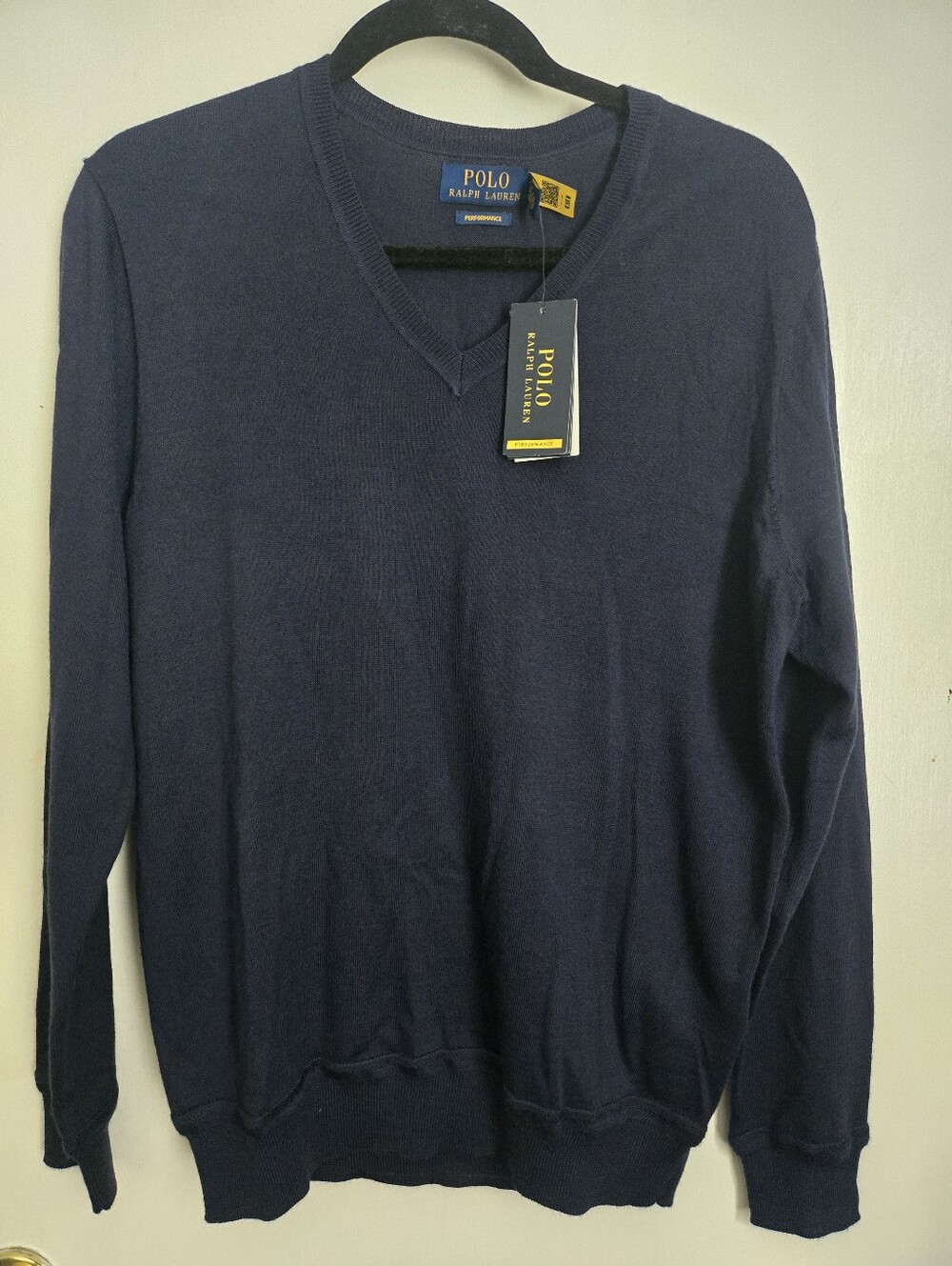 NWT Polo by Ralph Lauren Navy V-Neck Men's Sweater Sz S